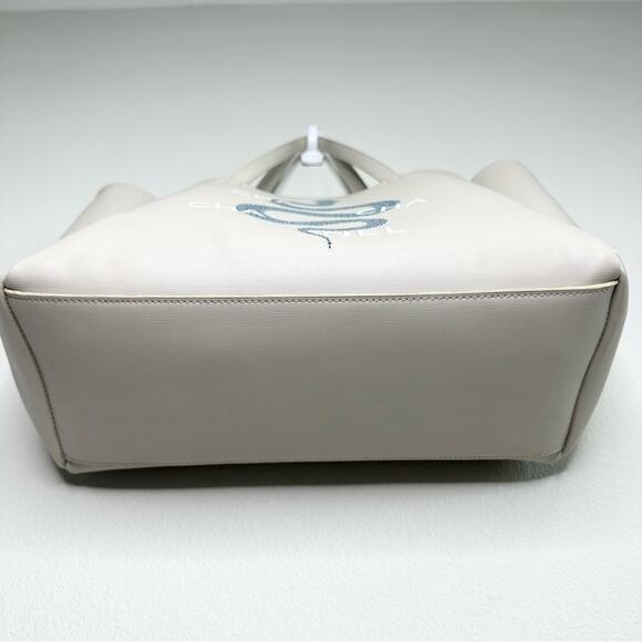 Cha Cha Cha Nel Cream Tote Bag with Blue Snake - Picture 5 of 10